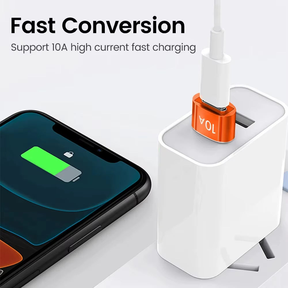 10A USB3.0 to Type C Adapter Fast Charging Connector Type C Male to USB Female Converter OTG for Laptop Xiaomi Samsung USB-C OTG