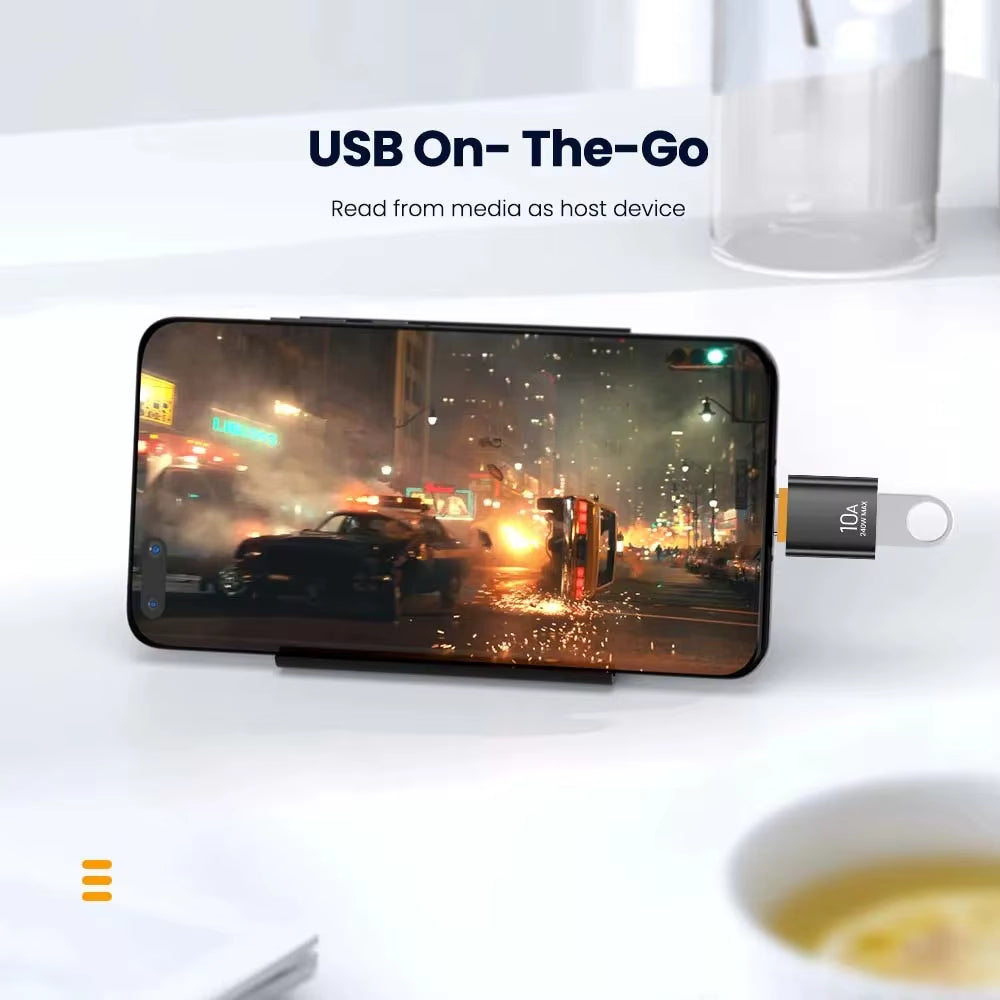 10A USB3.0 to Type C Adapter Fast Charging Connector Type C Male to USB Female Converter OTG for Laptop Xiaomi Samsung USB-C OTG