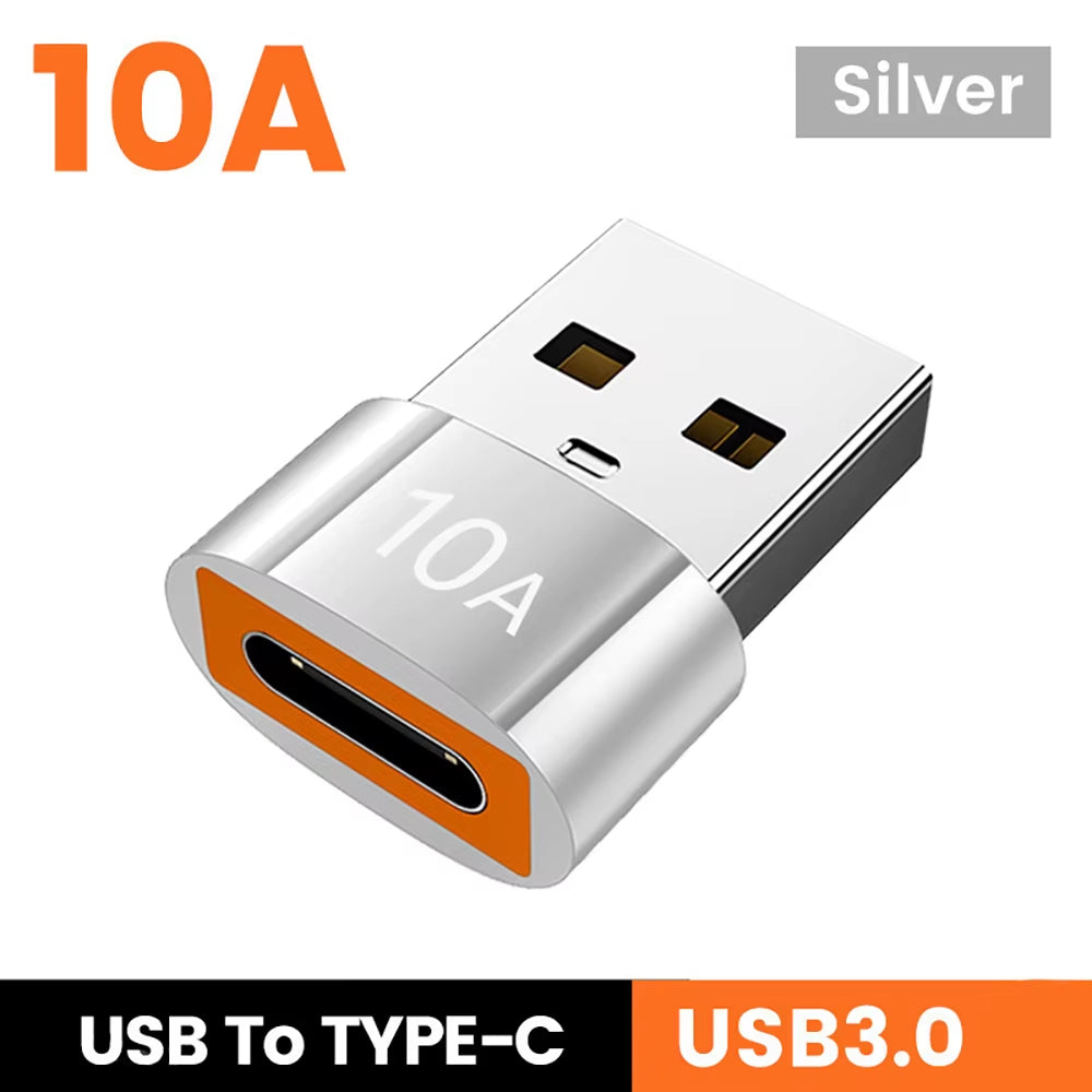 10A USB3.0 to Type C Adapter Fast Charging Connector Type C Male to USB Female Converter OTG for Laptop Xiaomi Samsung USB-C OTG