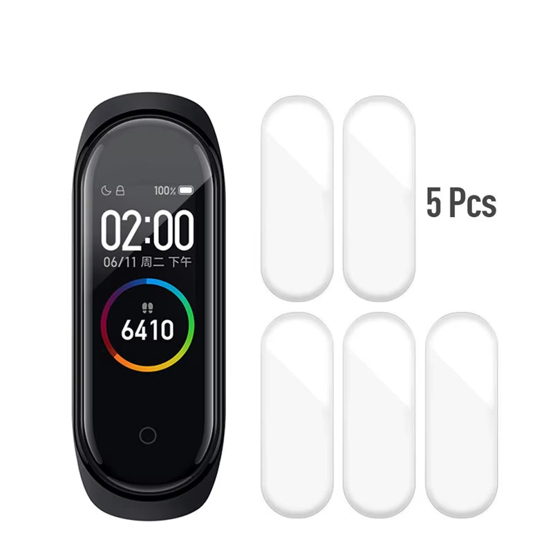 5PC Film TPU+TPE Smart Bracelet for Xiaomi Mi Band 4 Sport Strap Watch Wrist Strap for Xiaomi Mi Band 4 Bracelet Miband 4 Strap